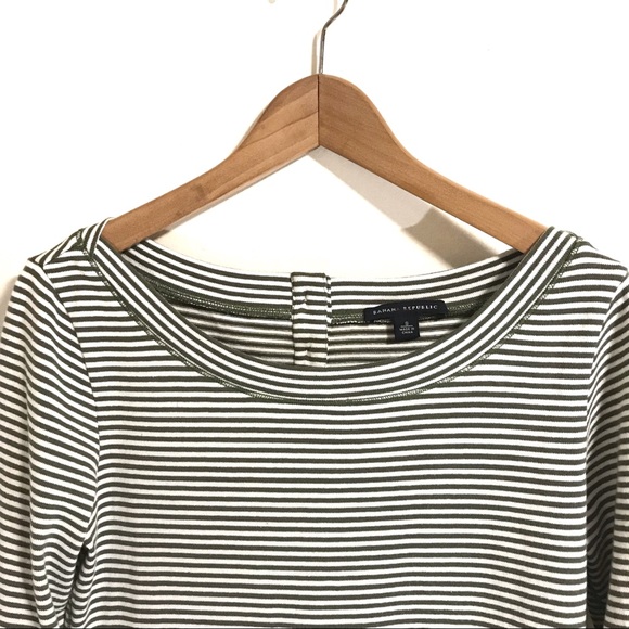 Banana Republic Striped Half Sleeve Boatneck Dress - Picture 2 of 4